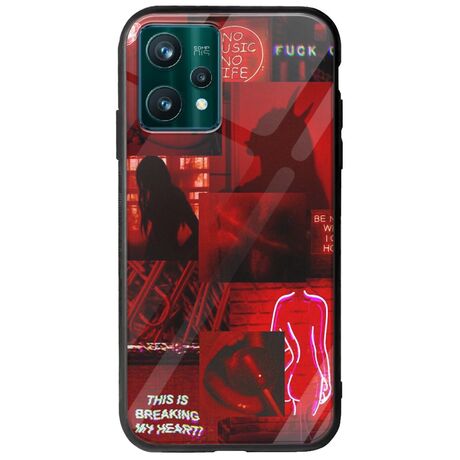 Aesthetic Red Realme 9 Pro Groove TPU (Tempered Glass και TPU)