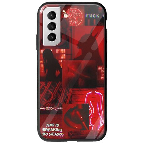 Aesthetic Red Samsung Galaxy S22 Plus Groove TPU (Tempered Glass και TPU)