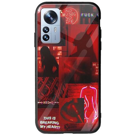 Aesthetic Red Xiaomi 12 Pro Groove TPU (Tempered Glass και TPU)