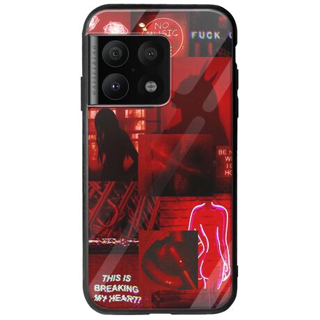 Aesthetic Red OnePlus 10 Pro Groove TPU (Tempered Glass και TPU)