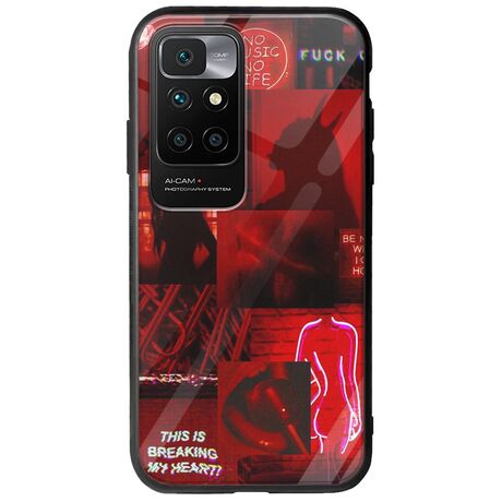 Aesthetic Red Xiaomi Redmi 10 2022 Groove TPU (Tempered Glass και TPU)