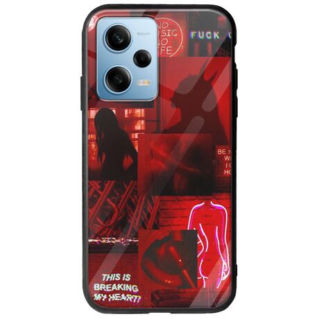 Aesthetic Red Xiaomi Redmi Note 12 4G Groove TPU (Tempered Glass και TPU)