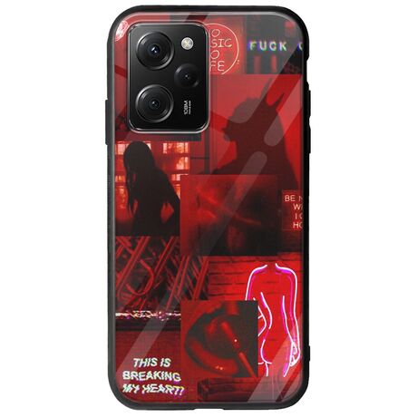 Aesthetic Red Xiaomi Poco X5 Pro 5G Groove TPU (Tempered Glass και TPU)