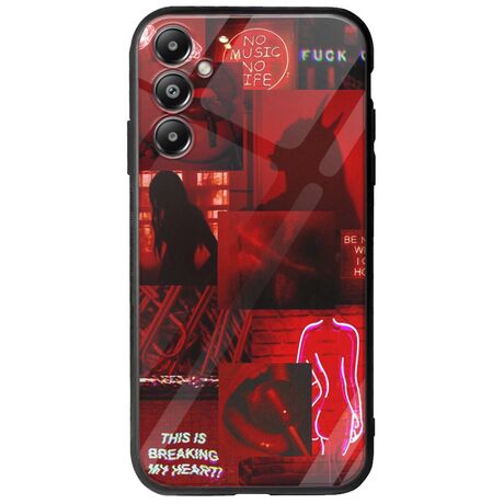 Aesthetic Red Samsung Galaxy A25 5G Groove TPU (Tempered Glass και TPU)
