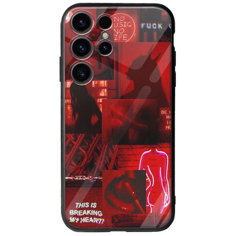 Aesthetic Red Samsung Galaxy S24 Ultra 5G Groove TPU (Tempered Glass και TPU)
