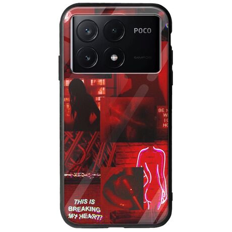 Aesthetic Red Xiaomi Poco X6 Pro 5G Groove TPU (Tempered Glass και TPU)