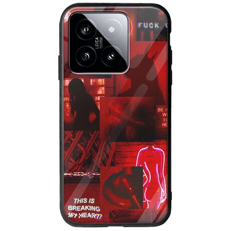 Aesthetic Red Xiaomi 14T 5G Groove TPU (Tempered Glass και TPU)