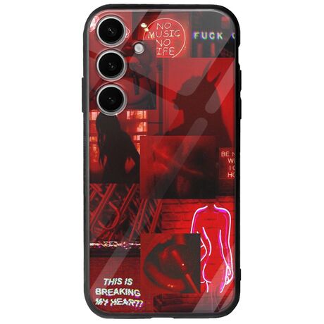 Aesthetic Red Samsung Galaxy S25+ 5G Groove TPU (Tempered Glass και TPU)