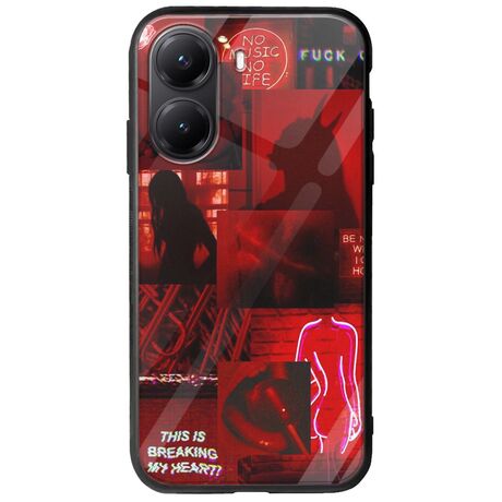 Aesthetic Red Xiaomi Poco X7 Pro 5G Groove TPU (Tempered Glass και TPU)