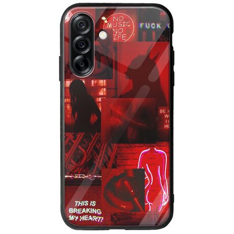 Aesthetic Red Samsung Galaxy A36 5G  Groove TPU (Tempered Glass και TPU)