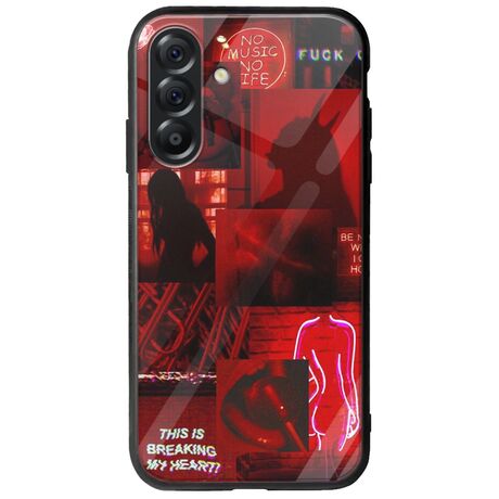 Aesthetic Red Samsung Galaxy A56 5G Groove TPU (Tempered Glass και TPU)