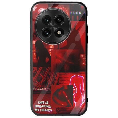 Aesthetic Red OnePlus 13 5G Groove TPU (Tempered Glass και TPU)