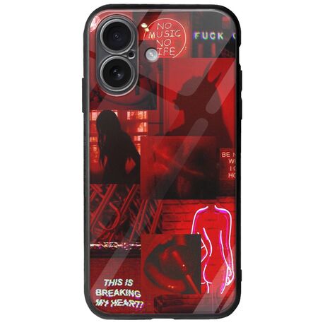 Aesthetic Red iPhone 17 Groove TPU (Tempered Glass και TPU)