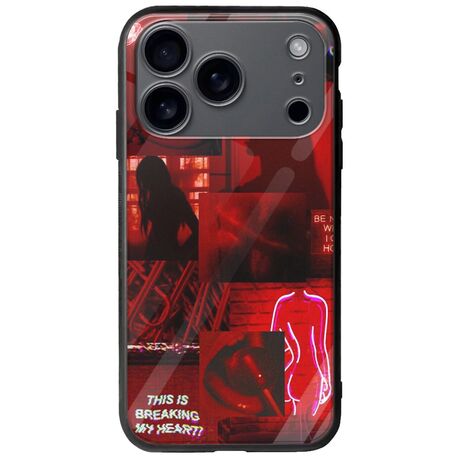 Aesthetic Red iPhone 17 Pro Max Groove TPU (Tempered Glass και TPU)