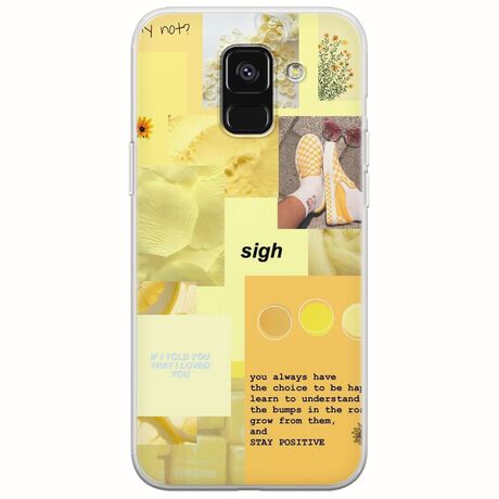 Aesthetic Yellow Samsung Galaxy A8(2018) Flexible TPU (Διάφανη Σιλικόνη)