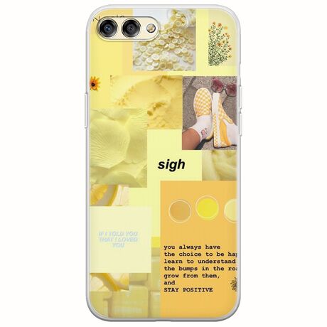 Aesthetic Yellow Huawei Honor View 10 Flexible TPU (Διάφανη Σιλικόνη)