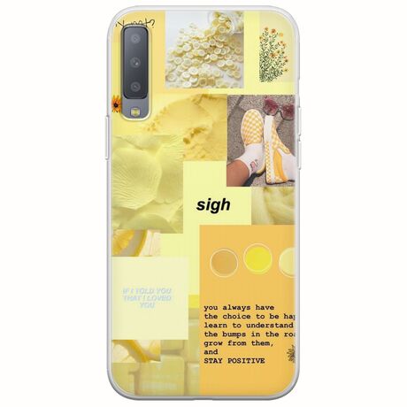 Aesthetic Yellow Samsung Galaxy A7 2018 Flexible TPU (Διάφανη Σιλικόνη)