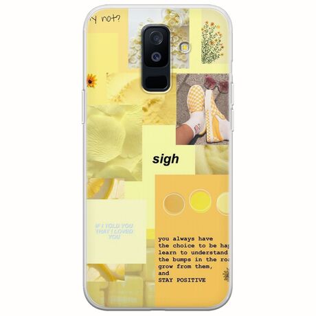 Aesthetic Yellow Samsung Galaxy A6 Plus 2018 Flexible TPU (Διάφανη Σιλικόνη)
