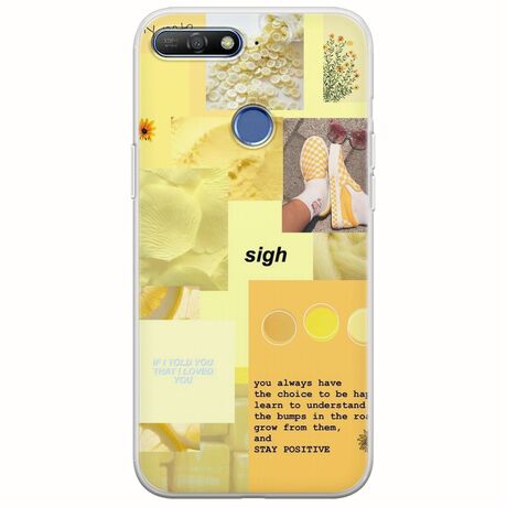 Aesthetic Yellow Huawei Y6 Prime 2018 Flexible TPU (Διάφανη Σιλικόνη)