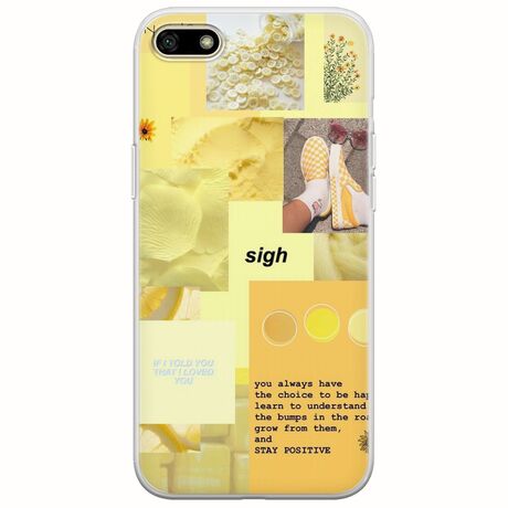 Aesthetic Yellow Huawei Y5 2018 Flexible TPU (Διάφανη Σιλικόνη)