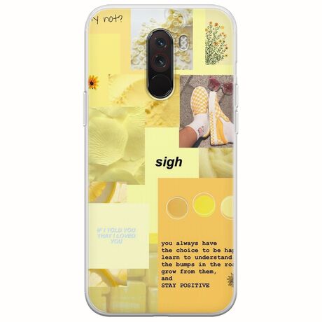 Aesthetic Yellow Xiaomi Pocophone F1 Flexible TPU (Διάφανη Σιλικόνη)