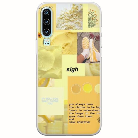 Aesthetic Yellow Huawei P30 Flexible TPU (Διάφανη Σιλικόνη)