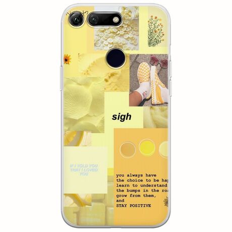 Aesthetic Yellow Huawei Honor View 20 Flexible TPU (Διάφανη Σιλικόνη)