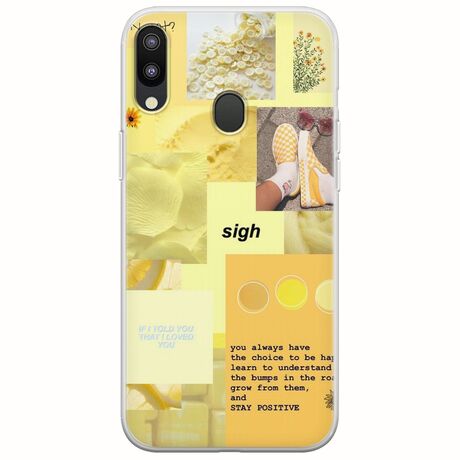 Aesthetic Yellow Samsung Galaxy M20 Flexible TPU (Διάφανη Σιλικόνη)