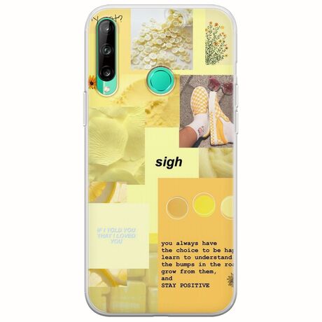 Aesthetic Yellow Huawei P40 Lite E Flexible TPU (Διάφανη Σιλικόνη)