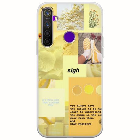 Aesthetic Yellow Realme 5 Pro Flexible TPU (Διάφανη Σιλικόνη)