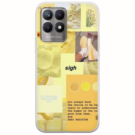 Aesthetic Yellow Realme 8i Flexible TPU (Διάφανη Σιλικόνη)
