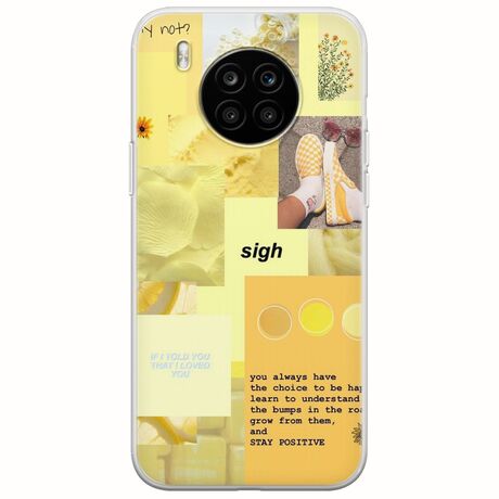 Aesthetic Yellow Huawei Nova 8i Flexible TPU (Διάφανη Σιλικόνη)