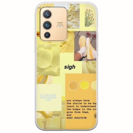 Aesthetic Yellow Vivo V23 5G Flexible TPU (Διάφανη Σιλικόνη)