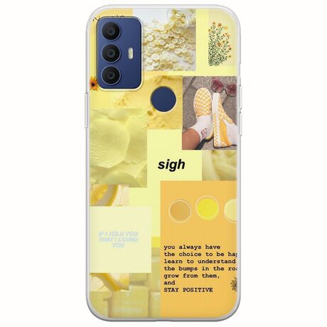 Aesthetic Yellow TCL 305 / 306 / 30E / 30SE Flexible TPU (Διάφανη Σιλικόνη)