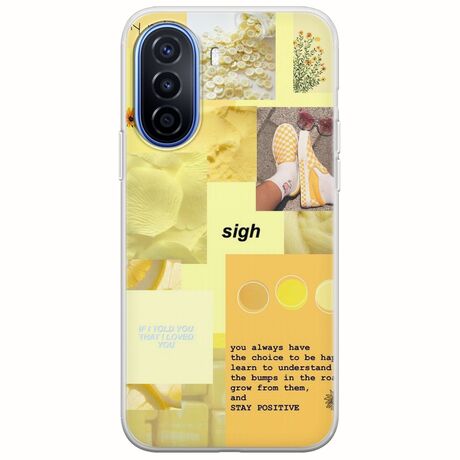 Aesthetic Yellow Huawei Nova Y70 Flexible TPU (Διάφανη Σιλικόνη)