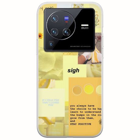 Aesthetic Yellow Vivo X80 Pro Flexible TPU (Διάφανη Σιλικόνη)