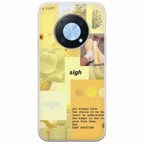Aesthetic Yellow Huawei Nova Y90 Flexible TPU (Διάφανη Σιλικόνη)