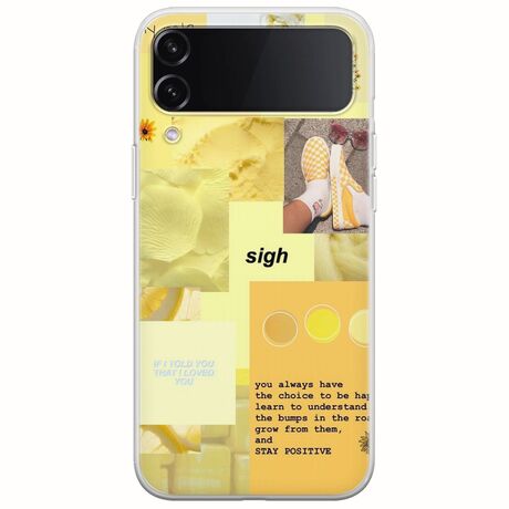 Aesthetic Yellow Samsung Galaxy Z Flip 4 5G Flexible TPU (Διάφανη Σιλικόνη)