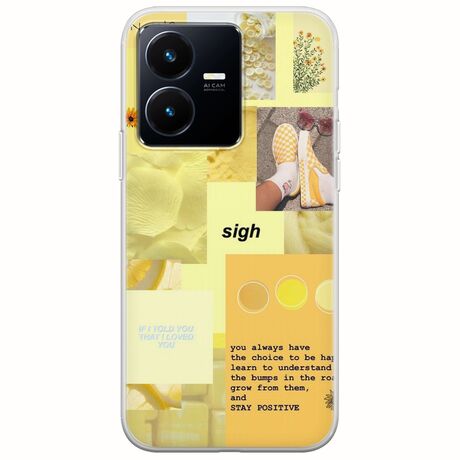 Aesthetic Yellow Vivo Y22s Flexible TPU (Διάφανη Σιλικόνη)