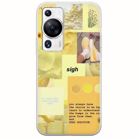 Aesthetic Yellow Huawei P60 Pro Flexible TPU (Διάφανη Σιλικόνη)