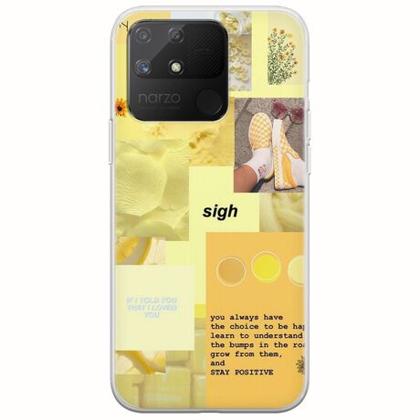 Aesthetic Yellow Realme Narzo 50A Flexible TPU (Διάφανη Σιλικόνη)