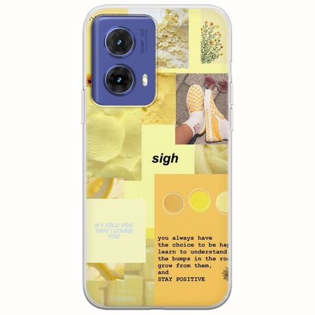 Aesthetic Yellow Motorola Moto G85 5G Flexible TPU (Διάφανη Σιλικόνη)