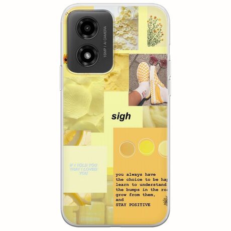 Aesthetic Yellow Motorola Moto G04 Flexible TPU (Διάφανη Σιλικόνη)