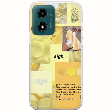 Aesthetic Yellow Motorola Moto G04s Flexible TPU (Διάφανη Σιλικόνη)