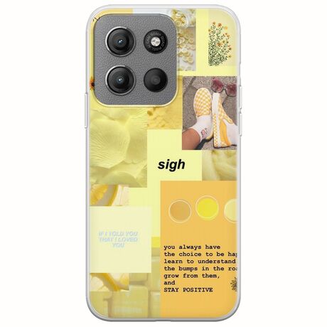 Aesthetic Yellow Motorola Moto G15 Flexible TPU (Διάφανη Σιλικόνη)