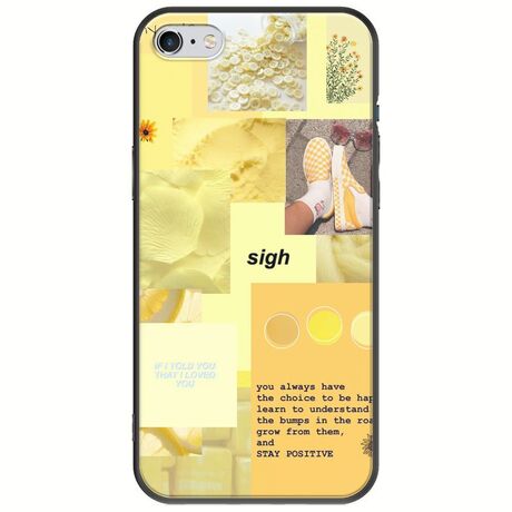 Aesthetic Yellow iPhone 6/6s Black TPU (Μαύρη Σιλικόνη)