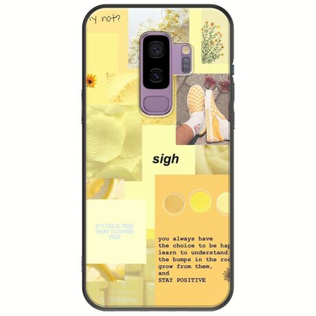 Aesthetic Yellow Samsung Galaxy S9 Plus Black TPU (Μαύρη Σιλικόνη)