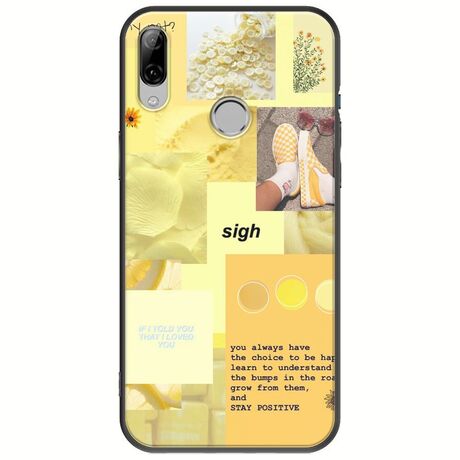 Aesthetic Yellow Huawei P20 Lite Black TPU (Μαύρη Σιλικόνη)