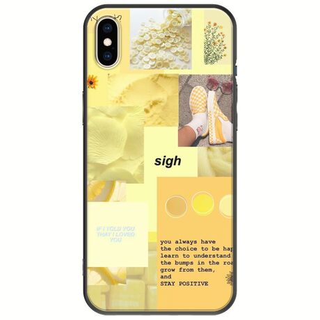 Aesthetic Yellow iPhone XS Max Black TPU (Μαύρη Σιλικόνη)
