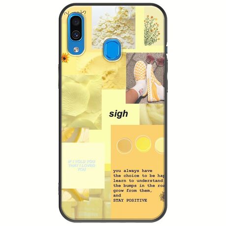 Aesthetic Yellow Samsung Galaxy A20e Black TPU (Μαύρη Σιλικόνη)